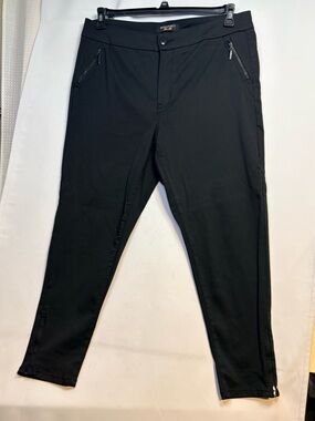 Melissa McCarthy Black Stretch Zip-Pocket Ankle Chinos size 18 ankle zip